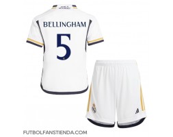 Real Madrid Jude Bellingham #5 Primera Equipación Niños 2023-24 Manga Corta (+ Pantalones cortos)